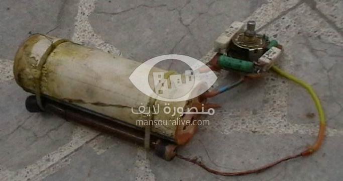 قنبلة "فشنك" تثير الذعر بميدان المحطة بمدينة المنصورة