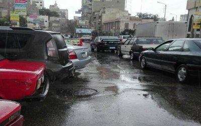 هطول امطار غزيرة بمدينة المنصورة